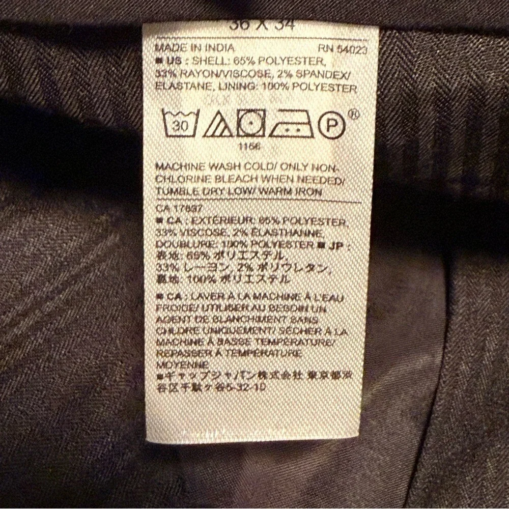 Banana Republic Dress Pants Black Slim Stretch‎ Mens Size 36x34 NEW